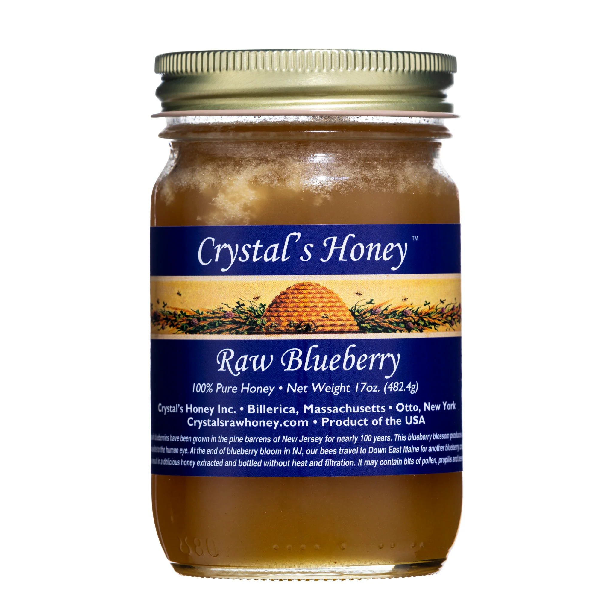When will the blueberry raw honey be back in stock for the larger size